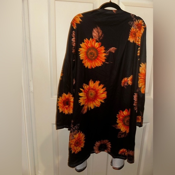 Floral Black and Orange Women's lightweight Cardigan SHEIN 3XL new fall - Picture 6 of 6